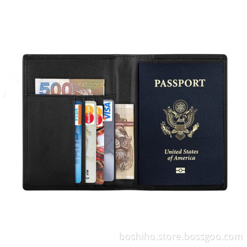 Passport wallet custom logo leather travel wallet promotion